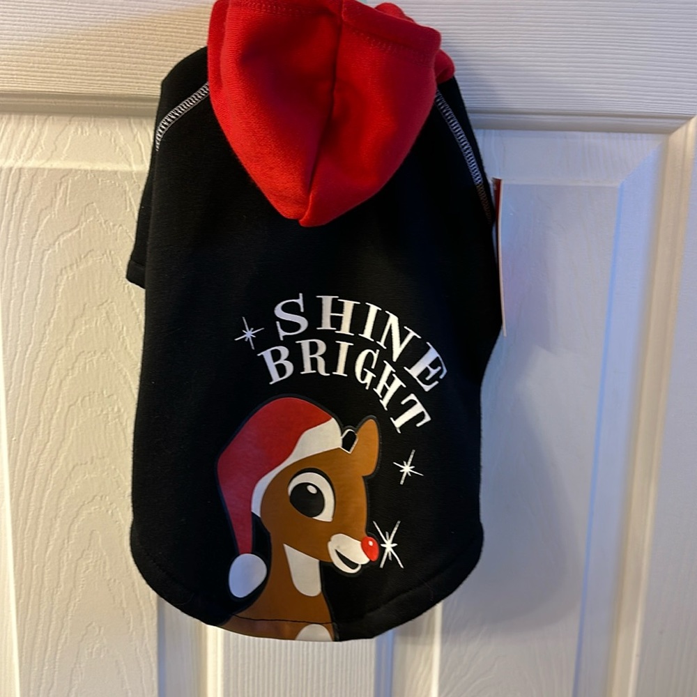 ⭐️NWT. Pet hoodie- Rodolfo the red nose reindeer